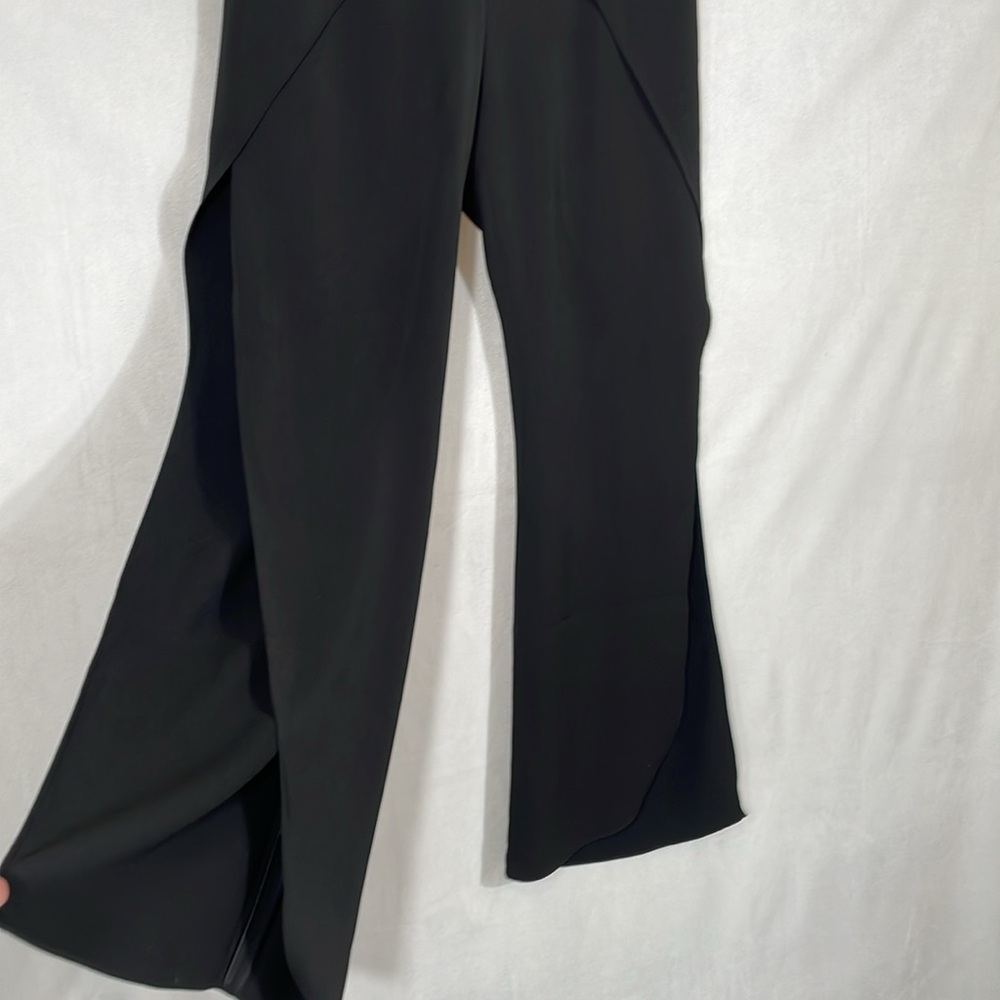 GOEN J. Black Trouser Pantss Size 4 Small Layer Look With High Leg Side Slit EUC - Picture 3 of 10